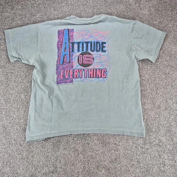 Vintage 1993 Anvil T-Shirt Mens Large USA Single Stitch Attitude is Everything - Picture 4 of 7
